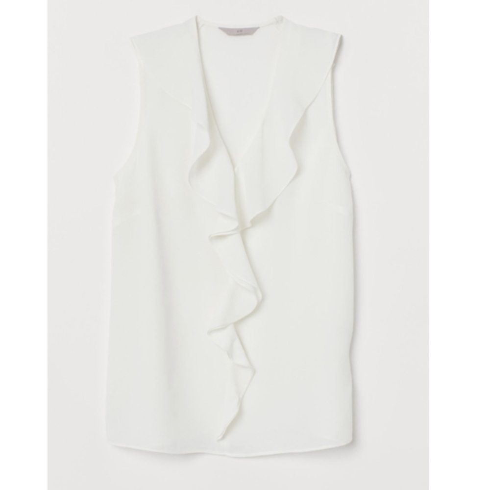 NWT H&M Sleeveless Flounced Blouse